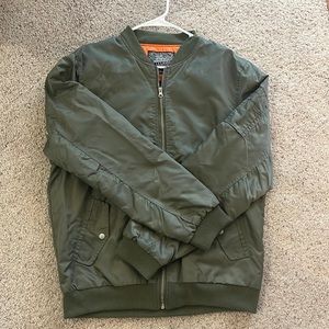 Olive green bomber jacket